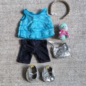 Build-A-Bear Turquoise and Silver Outfit Set